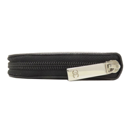 CHANEL COCO Mark SilverHardware Long wallet (with coin pocket) Grained Calfskin Skin Ladies [Used]