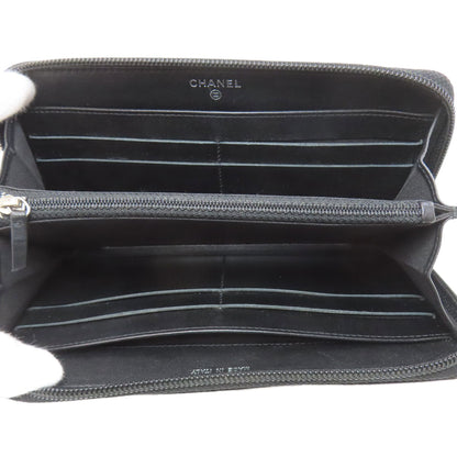 CHANEL COCO Mark SilverHardware Long wallet (with coin pocket) Grained Calfskin Skin Ladies [Used]