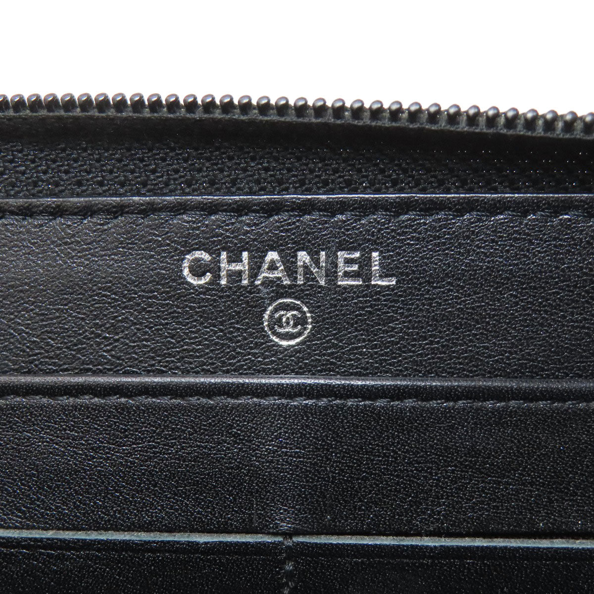 CHANEL COCO Mark SilverHardware Long wallet (with coin pocket) Grained Calfskin Skin Ladies [Used]