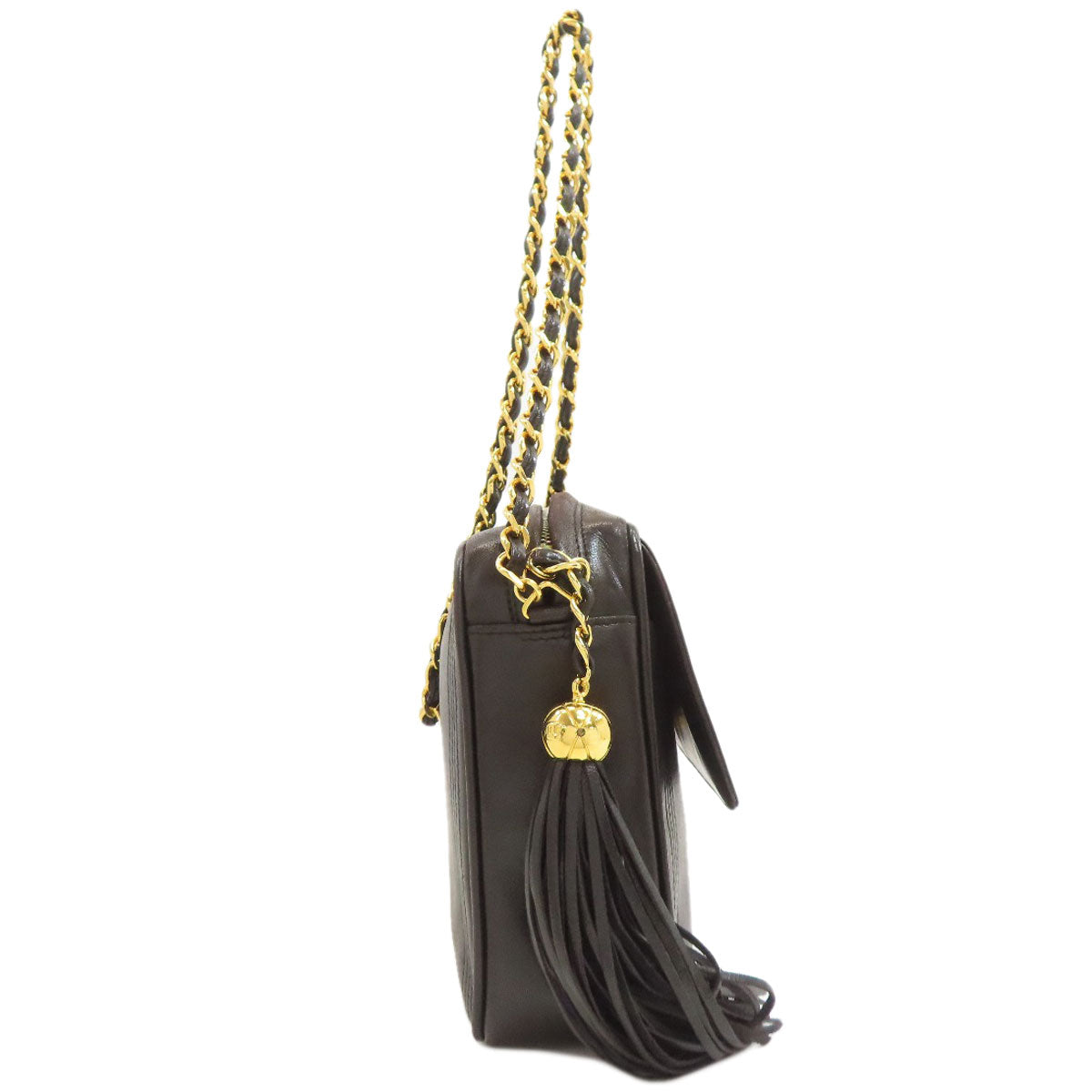 CHANEL Fringe ChainShoulder GoldHardware Shoulder Bag Lambskin Ladies [Used]