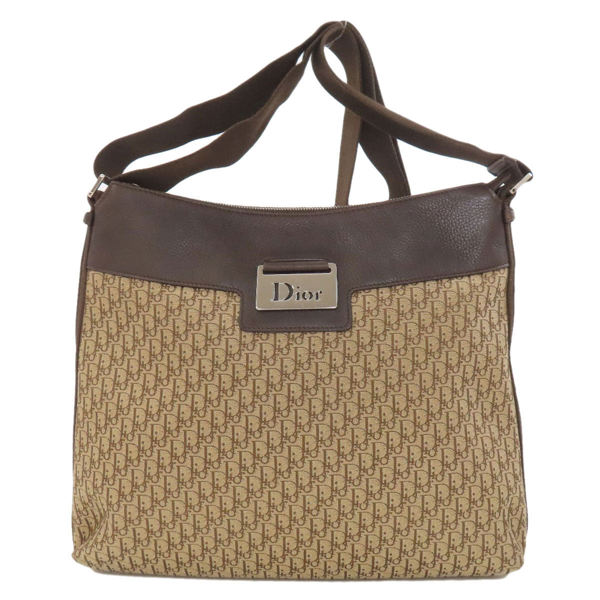 クリスチャンディオール トロッター柄 ショルダーバッグ キャンバス/レザー レディース 【中古】【CHRISTIAN DIOR】