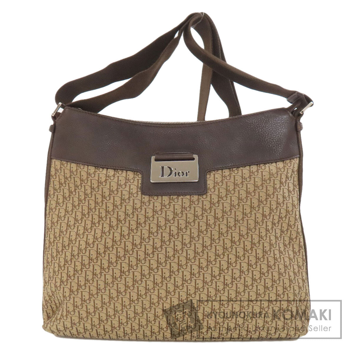 クリスチャンディオール トロッター柄 ショルダーバッグ キャンバス/レザー レディース 【中古】【CHRISTIAN DIOR】