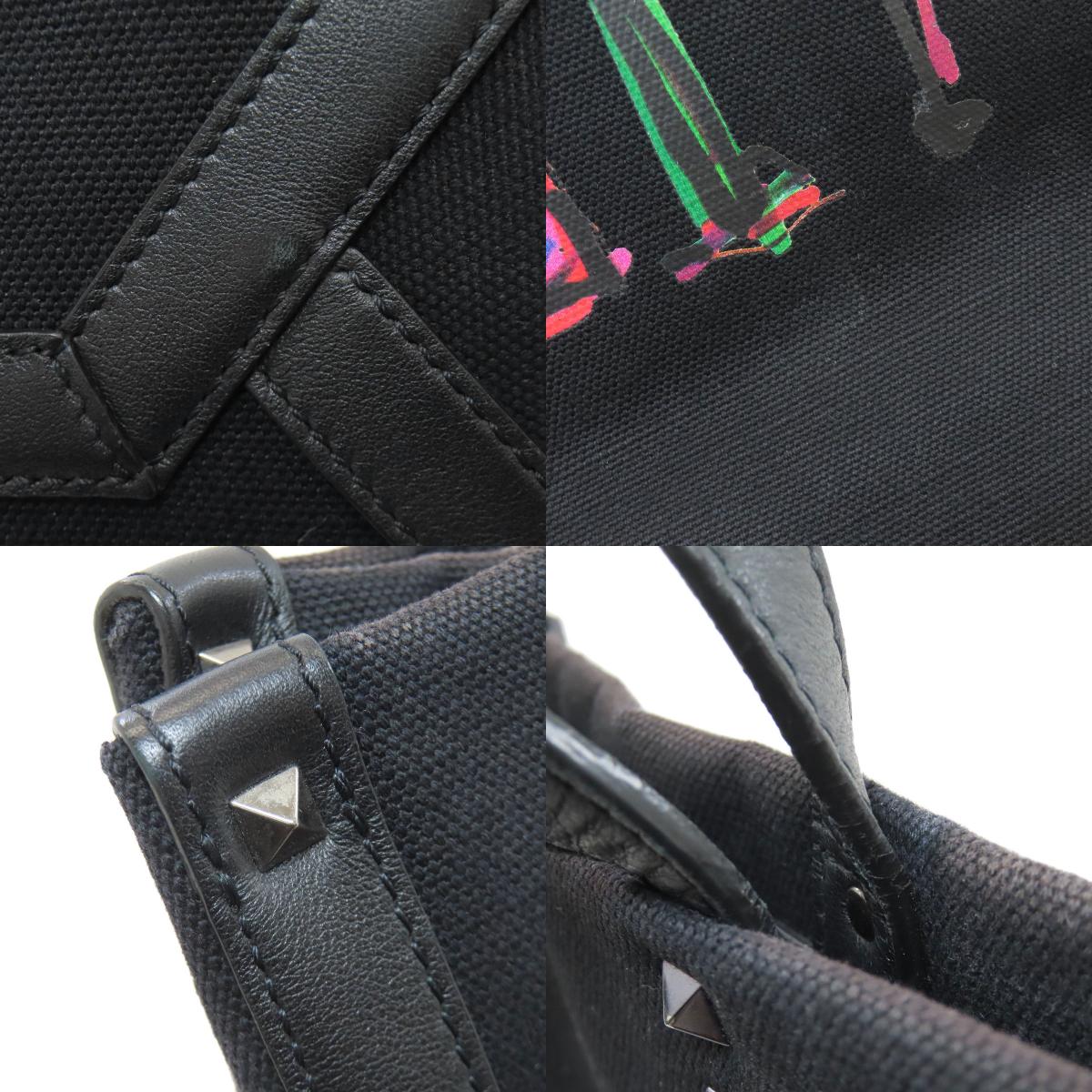 VALENTINO Studs Tote Bag Canvas Ladies [Used]