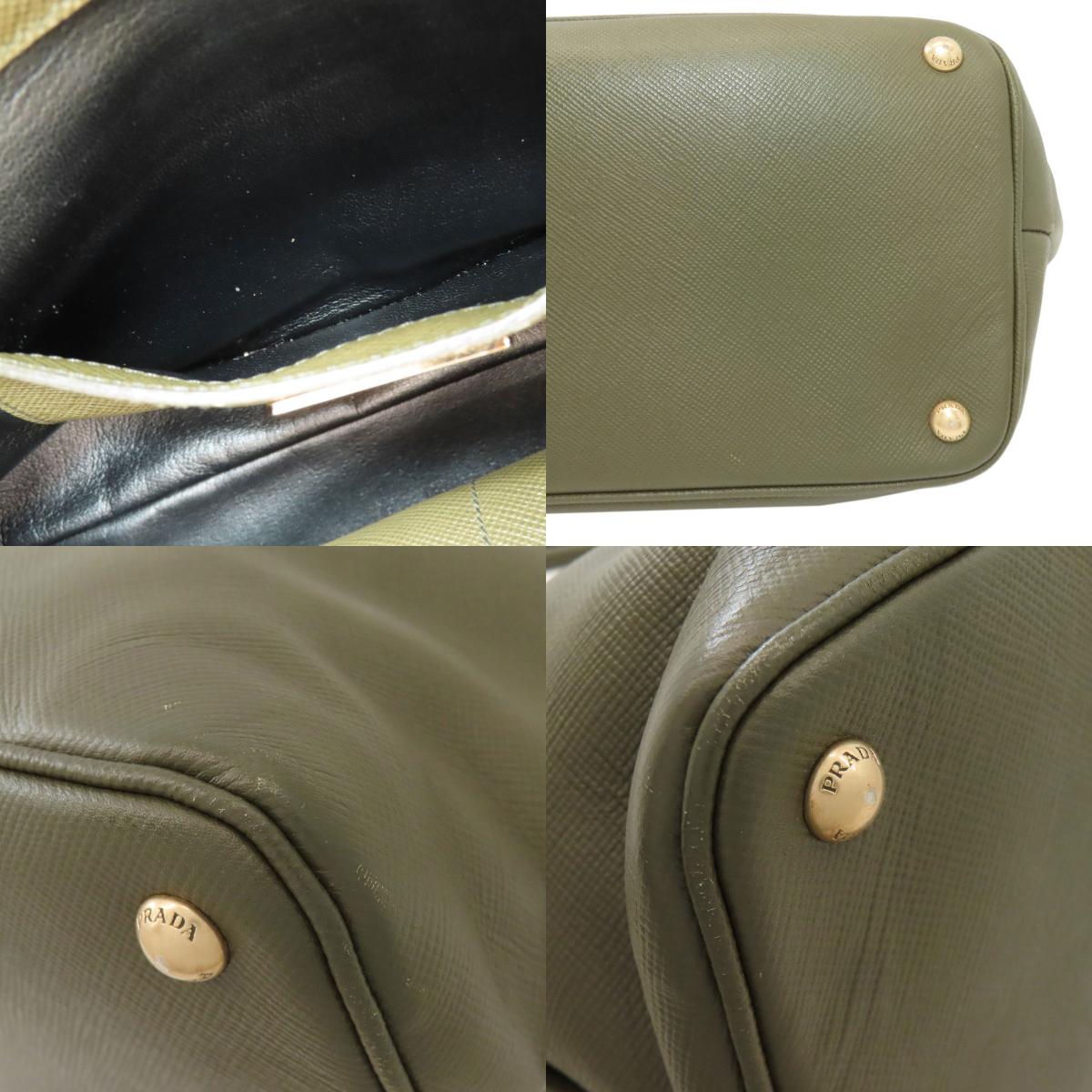 PRADA Logo Hardware Handbag Safiano Ladies [Used]