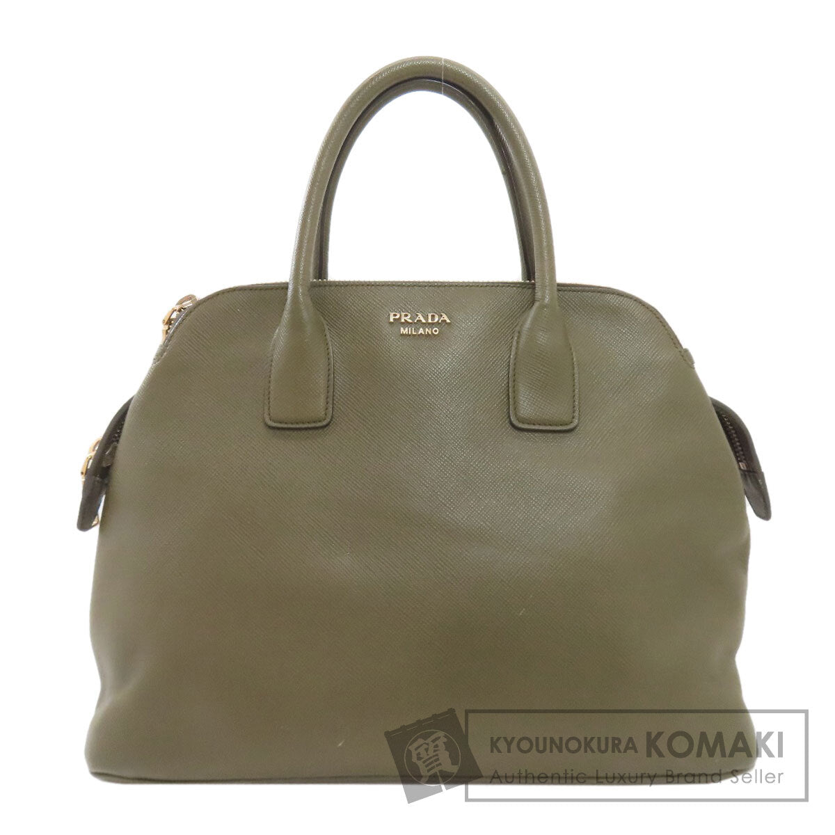 PRADA Logo Hardware Handbag Safiano Ladies [Used]