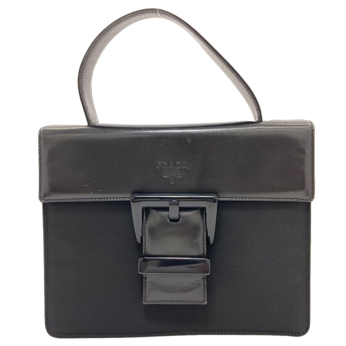 PRADA B7128 Belt motif Handbag Nylon LeatherLadies [Used]