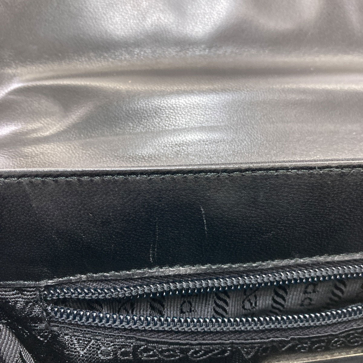 PRADA B7128 Belt motif Handbag Nylon LeatherLadies [Used]
