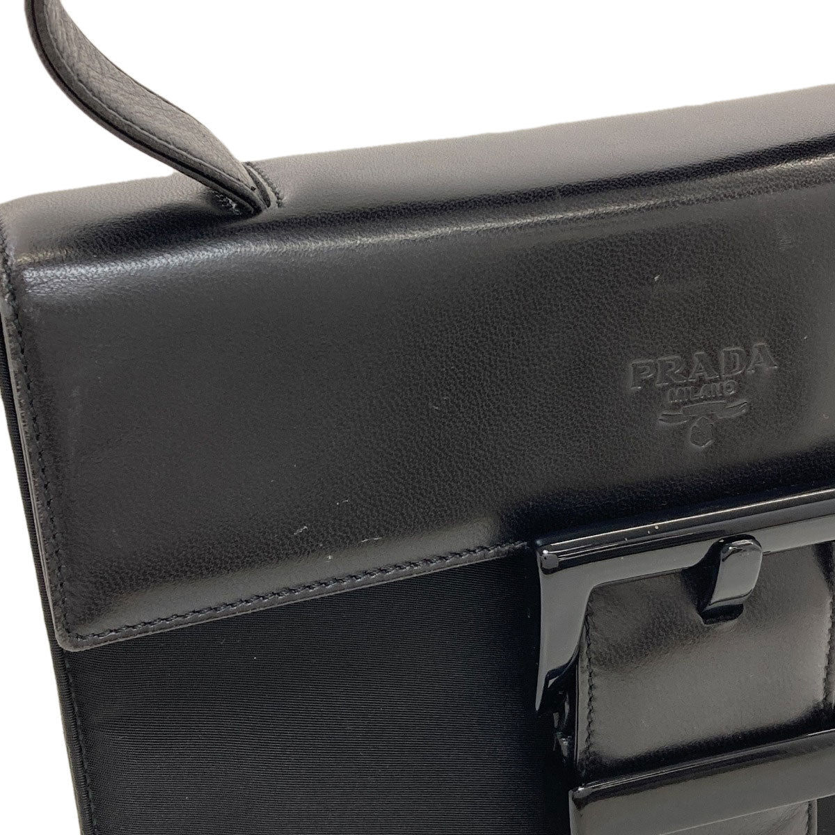 PRADA B7128 Belt motif Handbag Nylon LeatherLadies [Used]