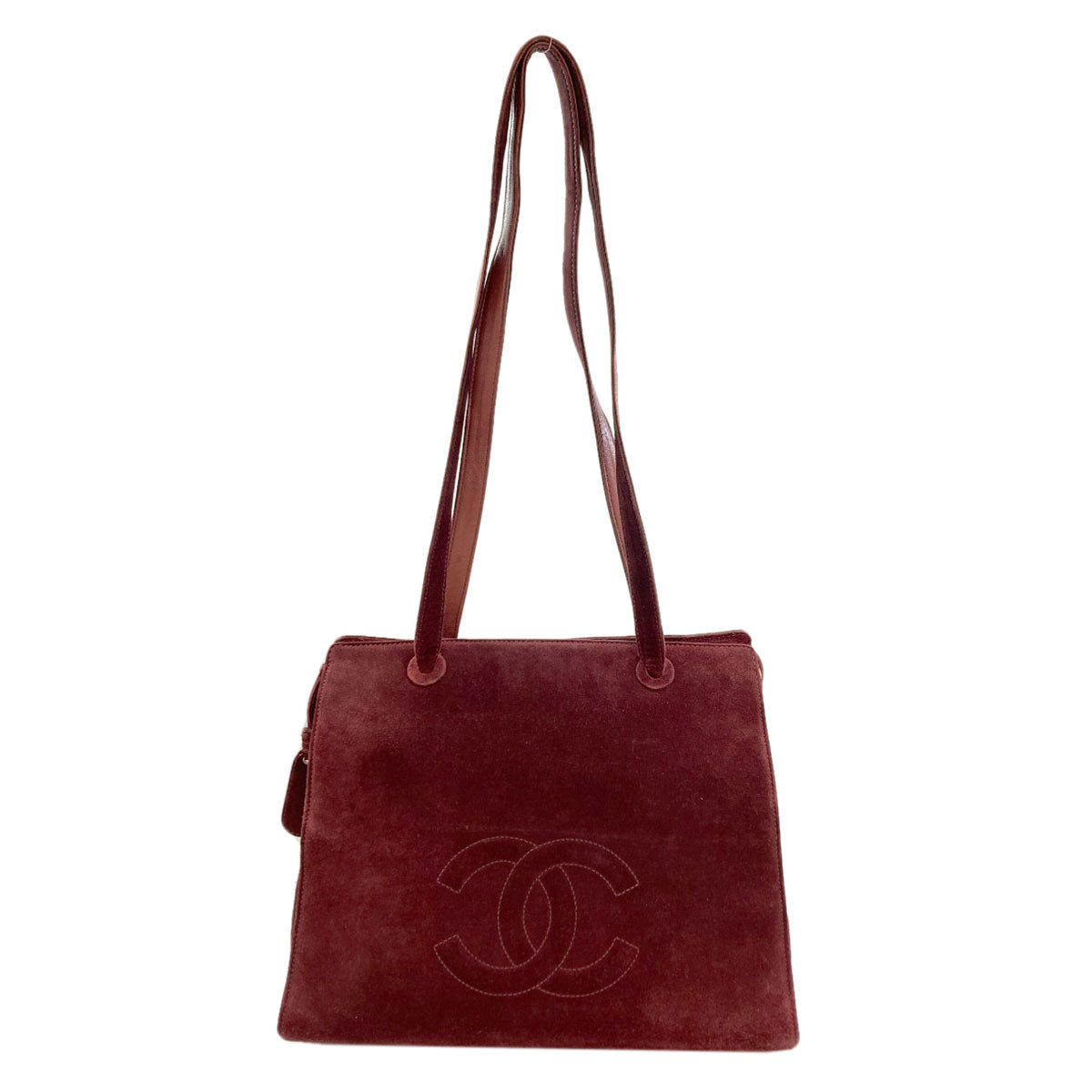 CHANEL COCO Mark GoldHardware Tote Bag Suede Ladies [Used]