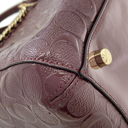 COACH F55451 Debossed Signature 2WAY Handbag Leather Ladies [Used]