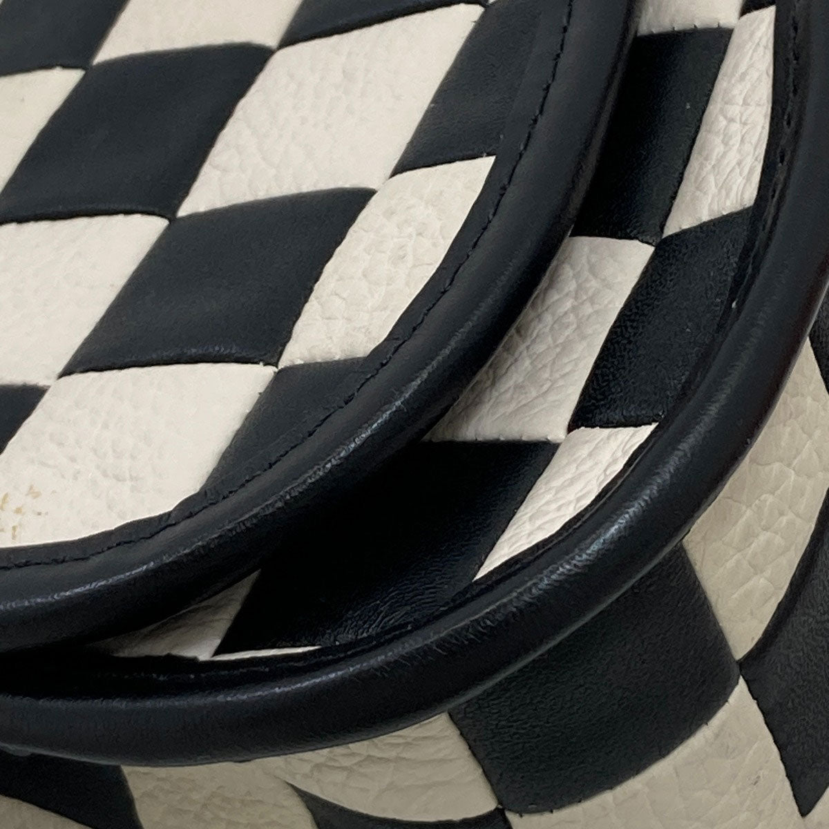 COACH CL769 Wavy Dinky Checkerboard Shoulder Bag Leather Ladies [Used]