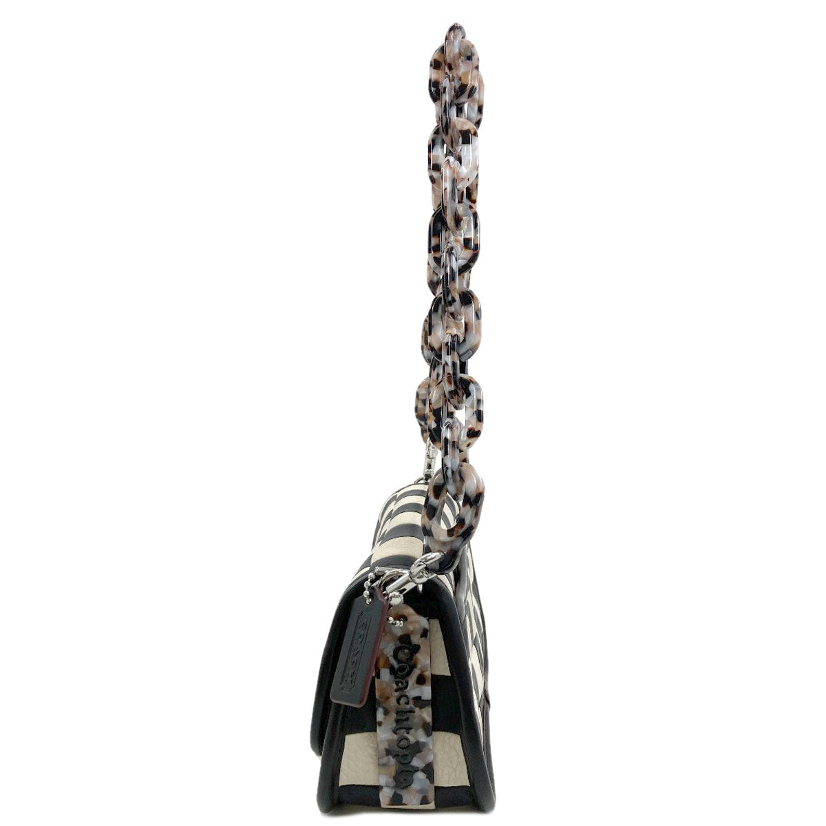 COACH CL769 Wavy Dinky Checkerboard Shoulder Bag Leather Ladies [Used]