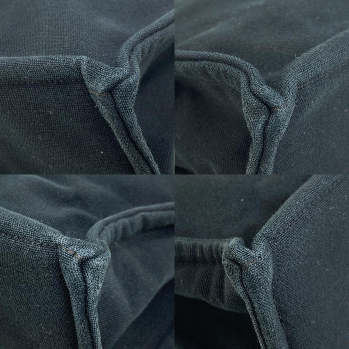 HERMES Sack Fool Toe MM SilverHardware Handbag Canvas Ladies [Used]
