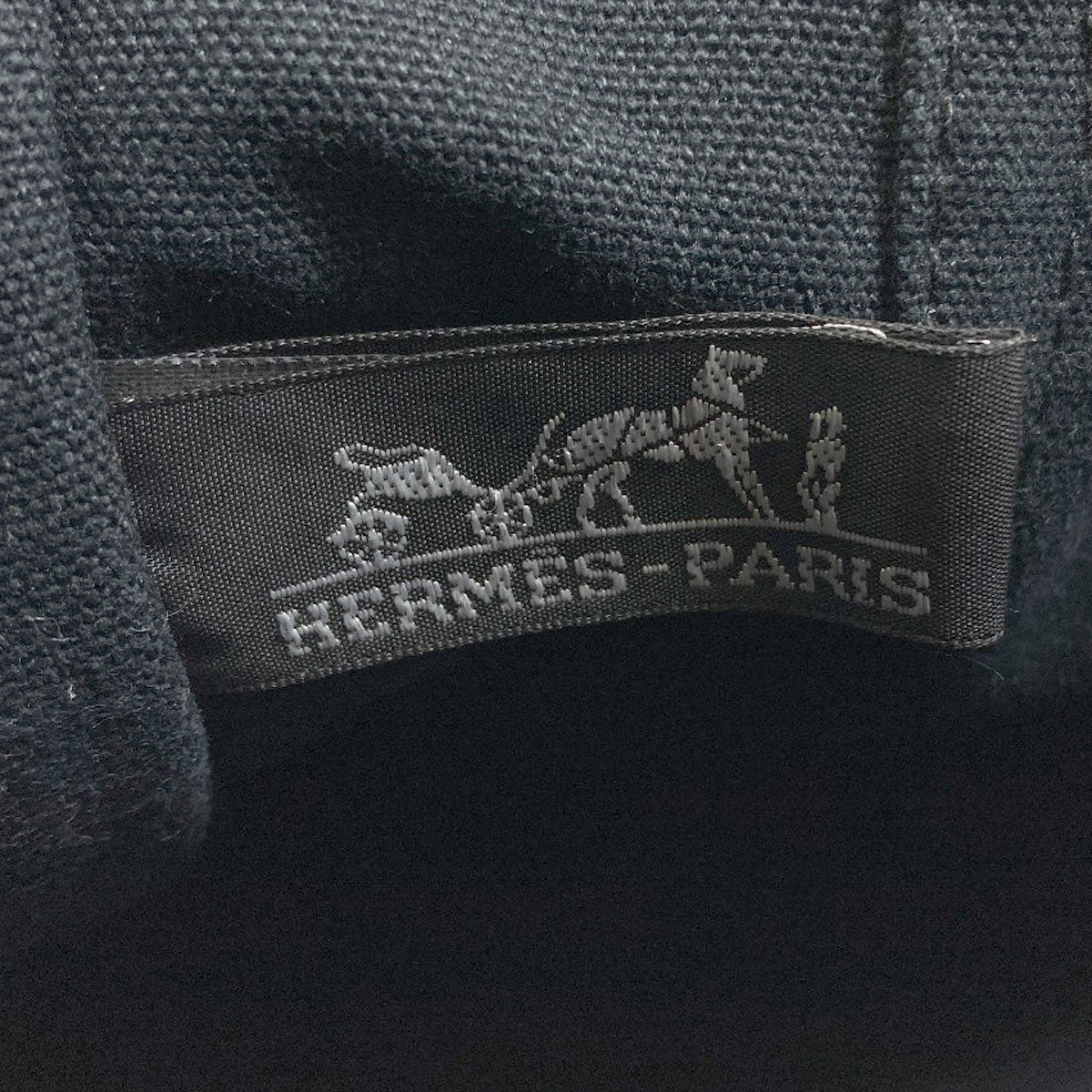 HERMES Sack Fool Toe MM SilverHardware Handbag Canvas Ladies [Used]