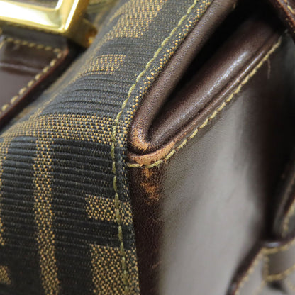 フェンディ ミニボストン ズッカ柄 ハンドバッグ キャンバス レディース 【中古】【FENDI】
