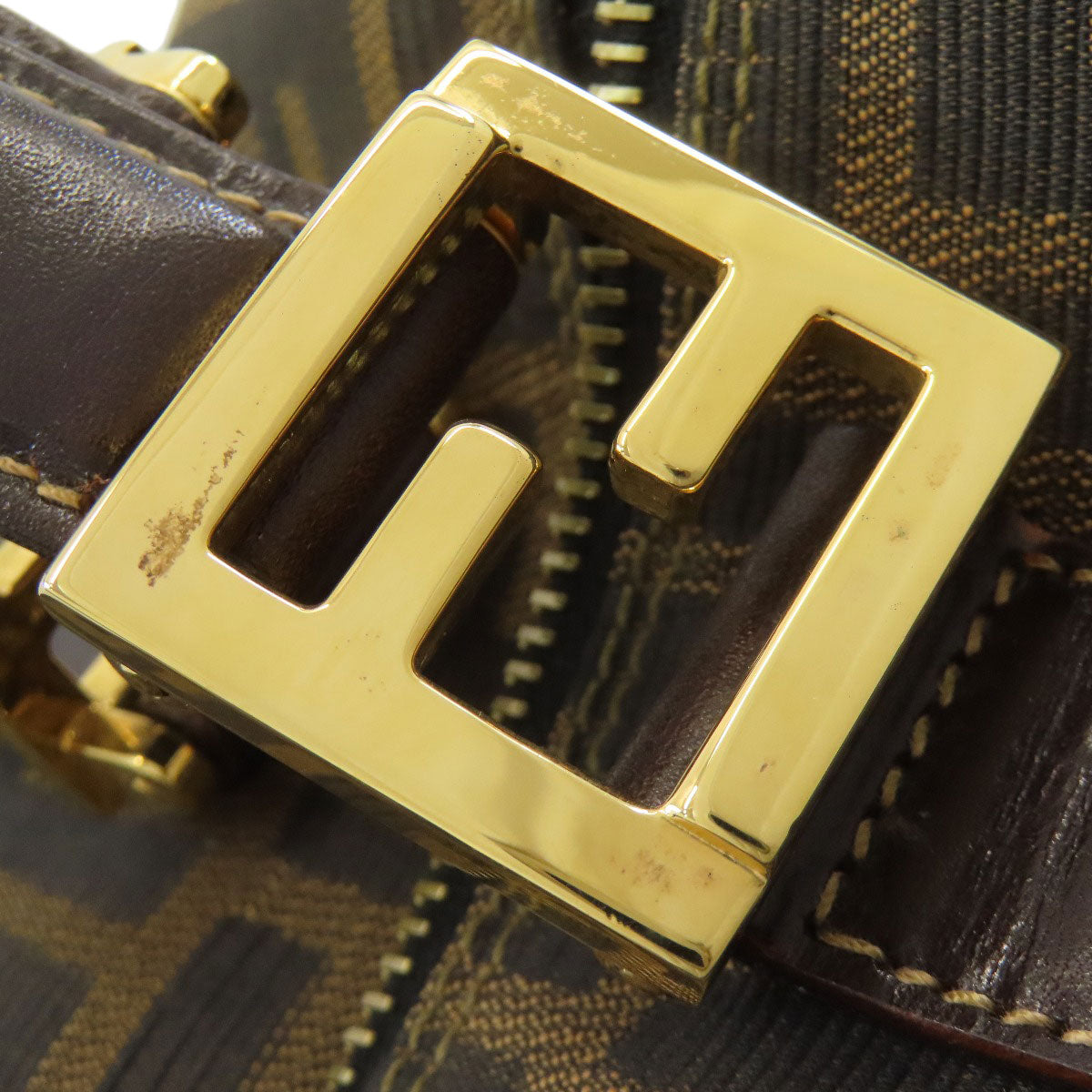 フェンディ ミニボストン ズッカ柄 ハンドバッグ キャンバス レディース 【中古】【FENDI】