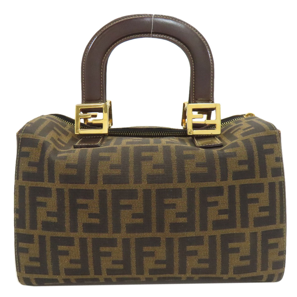 フェンディ ミニボストン ズッカ柄 ハンドバッグ キャンバス レディース 【中古】【FENDI】