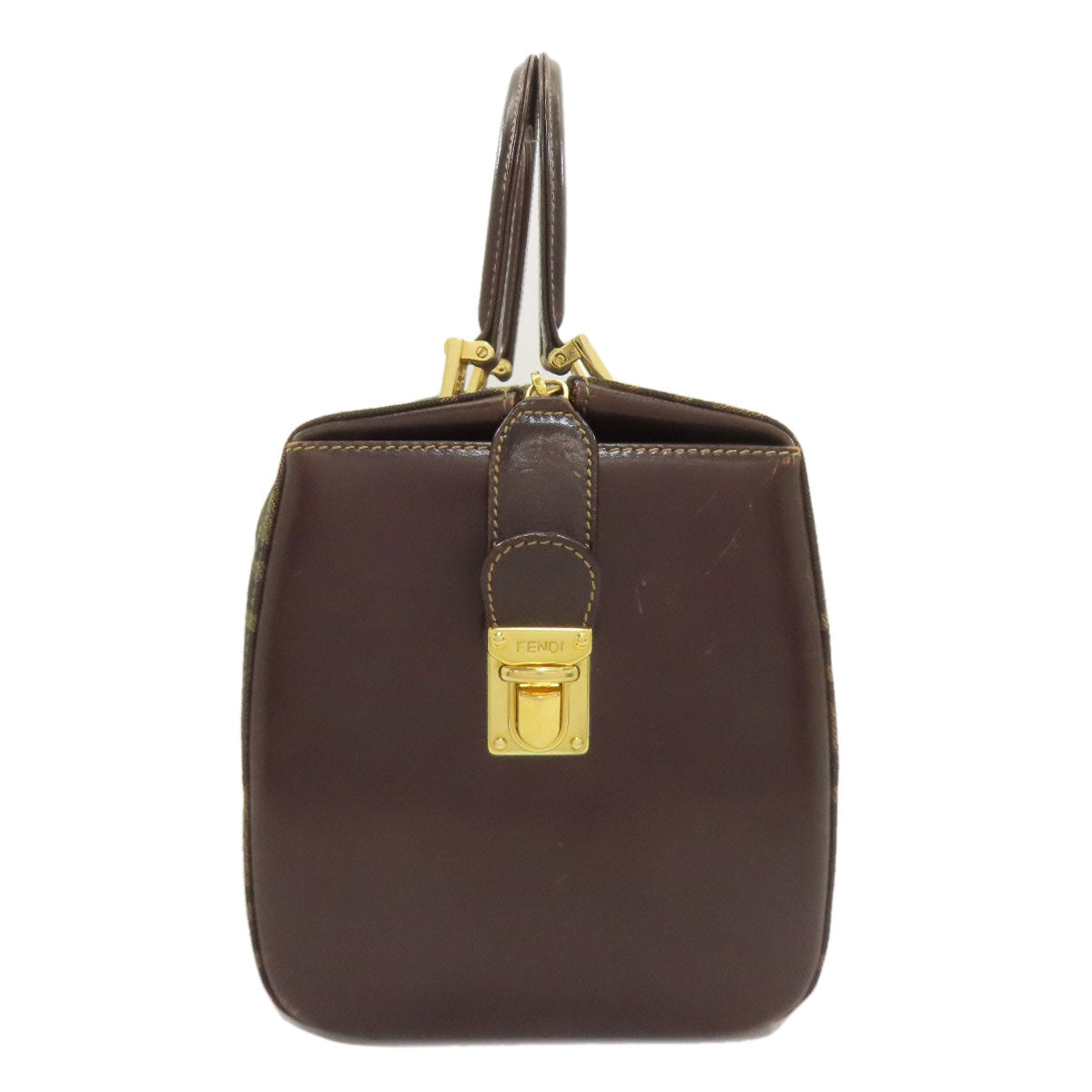 フェンディ ミニボストン ズッカ柄 ハンドバッグ キャンバス レディース 【中古】【FENDI】
