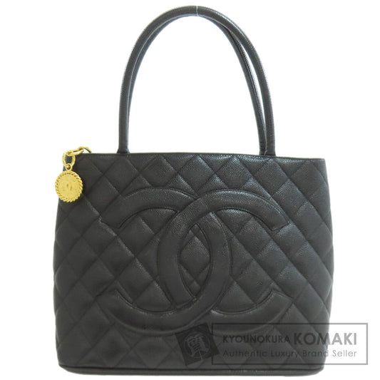 CHANEL Medallion GoldHardware Tote Bag Grained Calfskin Skin Ladies [Used]