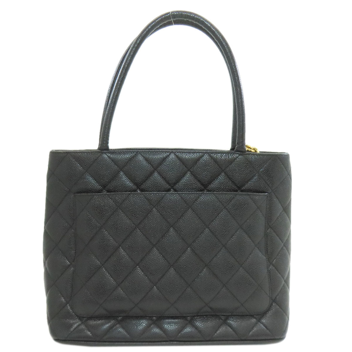 CHANEL Medallion GoldHardware Tote Bag Grained Calfskin Skin Ladies [Used]