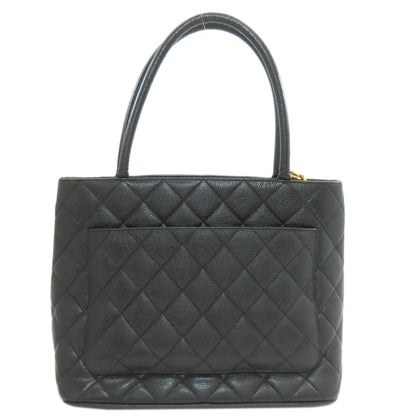 CHANEL Medallion GoldHardware Tote Bag Grained Calfskin Skin Ladies [Used]