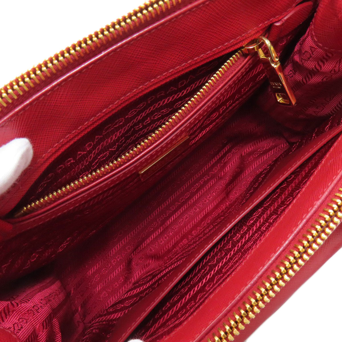 プラダ 1BA256 2WAY ハンドバッグ サフィアーノ レディース 【中古】【PRADA】