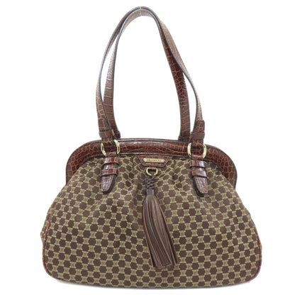 セリーヌ マカダム柄 フリンジ ハンドバッグ キャンバス レディース 【中古】【CELINE】