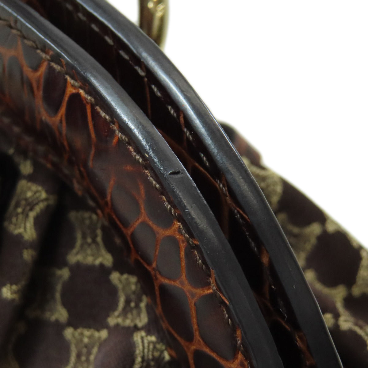 セリーヌ マカダム柄 フリンジ ハンドバッグ キャンバス レディース 【中古】【CELINE】