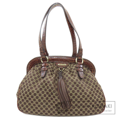セリーヌ マカダム柄 フリンジ ハンドバッグ キャンバス レディース 【中古】【CELINE】