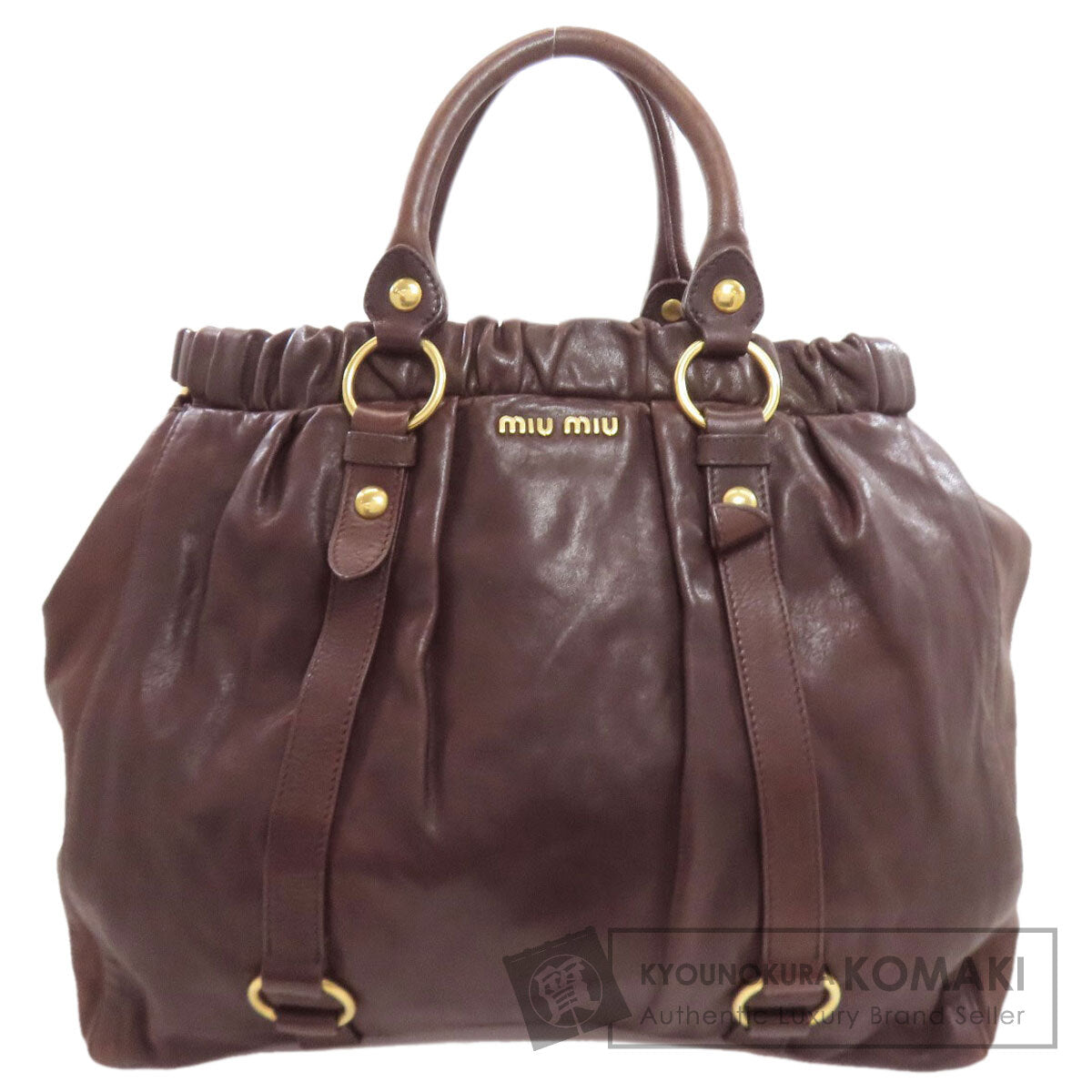 MIUMIU logo Tote Bag Calf Ladies [Used]