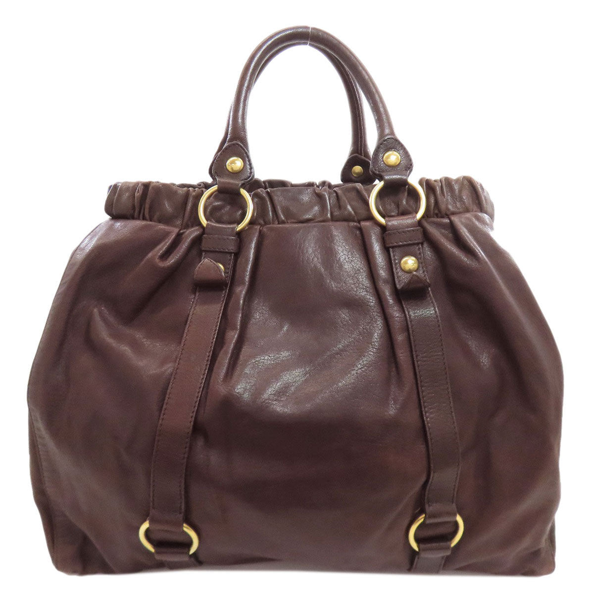 MIUMIU logo Tote Bag Calf Ladies [Used]
