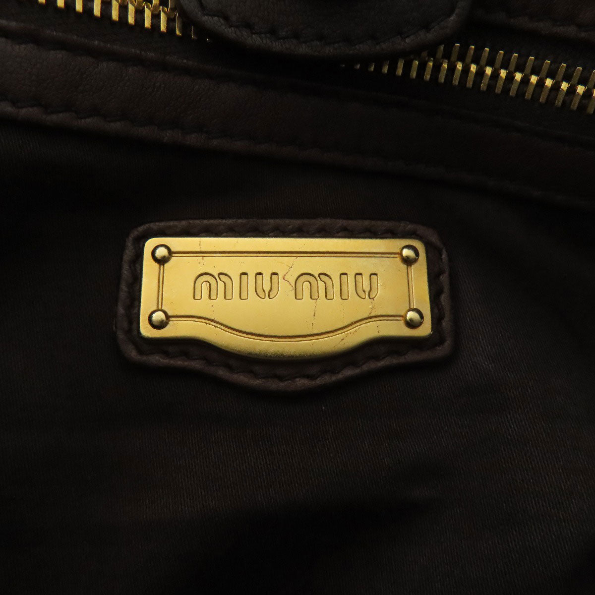 MIUMIU logo Tote Bag Calf Ladies [Used]