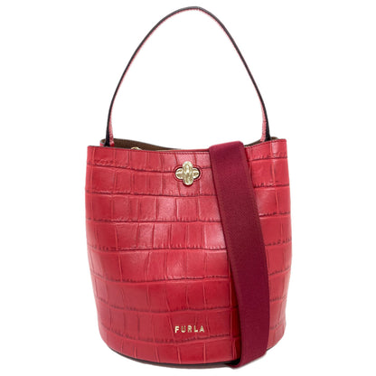 Furla Embossed 2WAY Handbag Leather Ladies [Used]