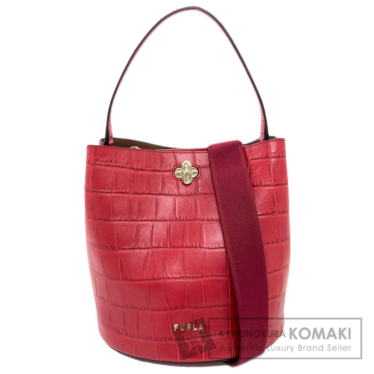 Furla Embossed 2WAY Handbag Leather Ladies [Used]