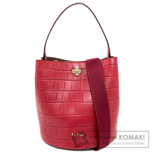 Furla Embossed 2WAY Handbag Leather Ladies [Used]