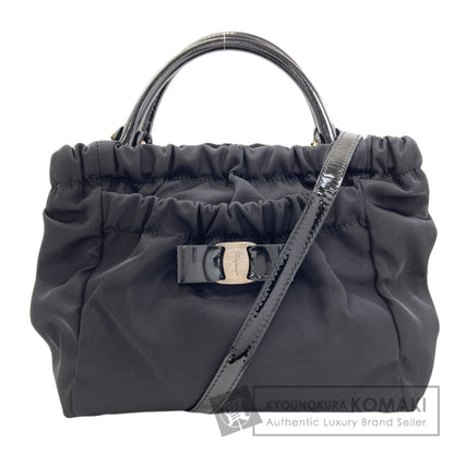 Salvatore Ferragamo Vala Ribbon 2WAY Handbag Nylon Ladies [Used]