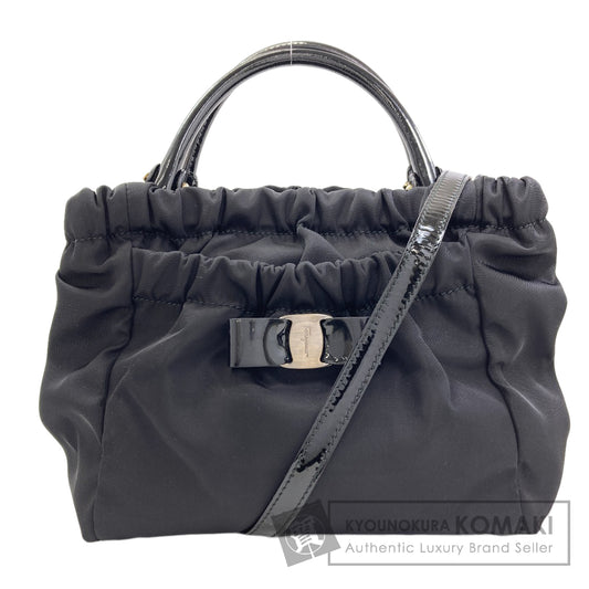 Salvatore Ferragamo Vala Ribbon 2WAY Handbag Nylon Ladies [Used]
