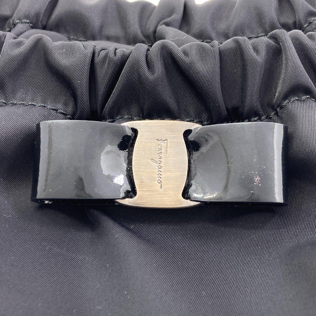Salvatore Ferragamo Vala Ribbon 2WAY Handbag Nylon Ladies [Used]
