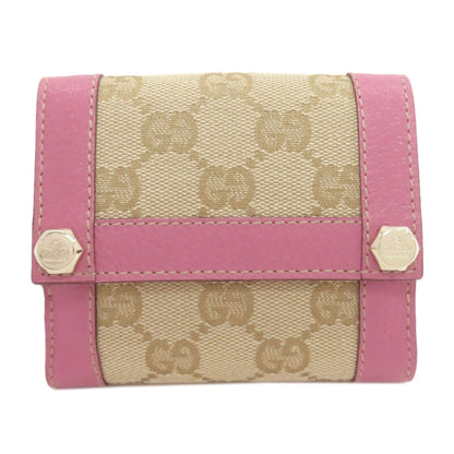 GUCCI 154119 GG Bifold Wallet with Coin Pocket Canvas LeatherLadies [Used]