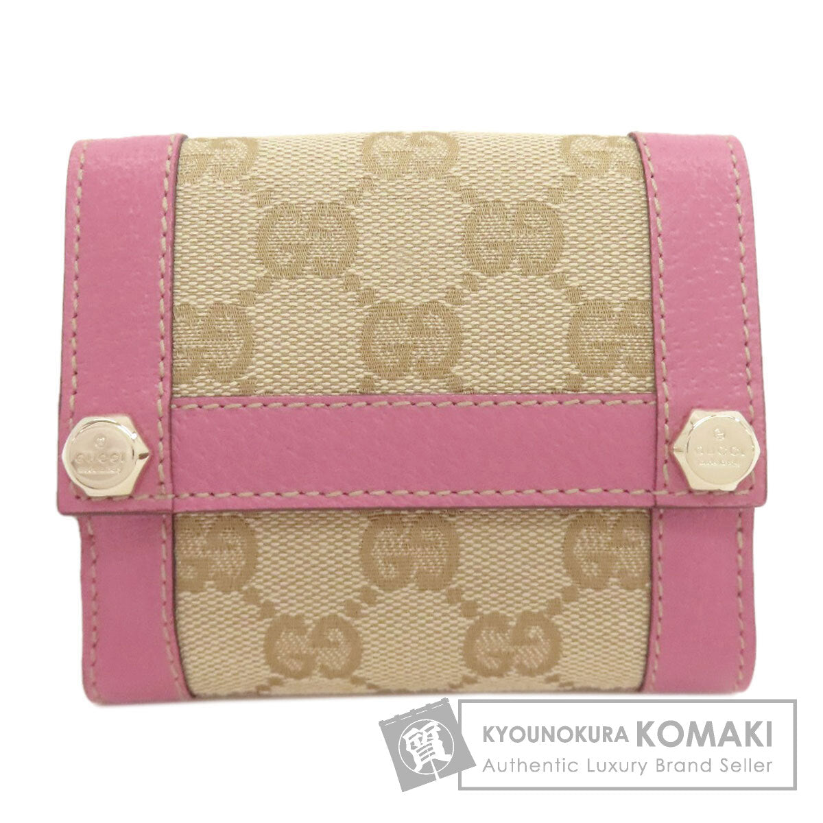 GUCCI 154119 GG Bifold Wallet with Coin Pocket Canvas LeatherLadies [Used]