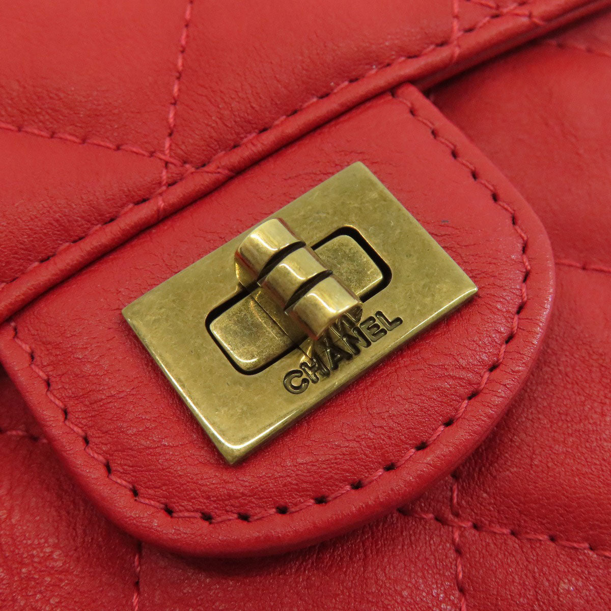 CHANEL 2.55 Matelasse Compact Wallet GoldHardware Bifold Wallet with Coin Pocket Calf Ladies [Used]