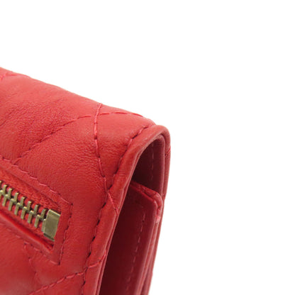 CHANEL 2.55 Matelasse Compact Wallet GoldHardware Bifold Wallet with Coin Pocket Calf Ladies [Used]