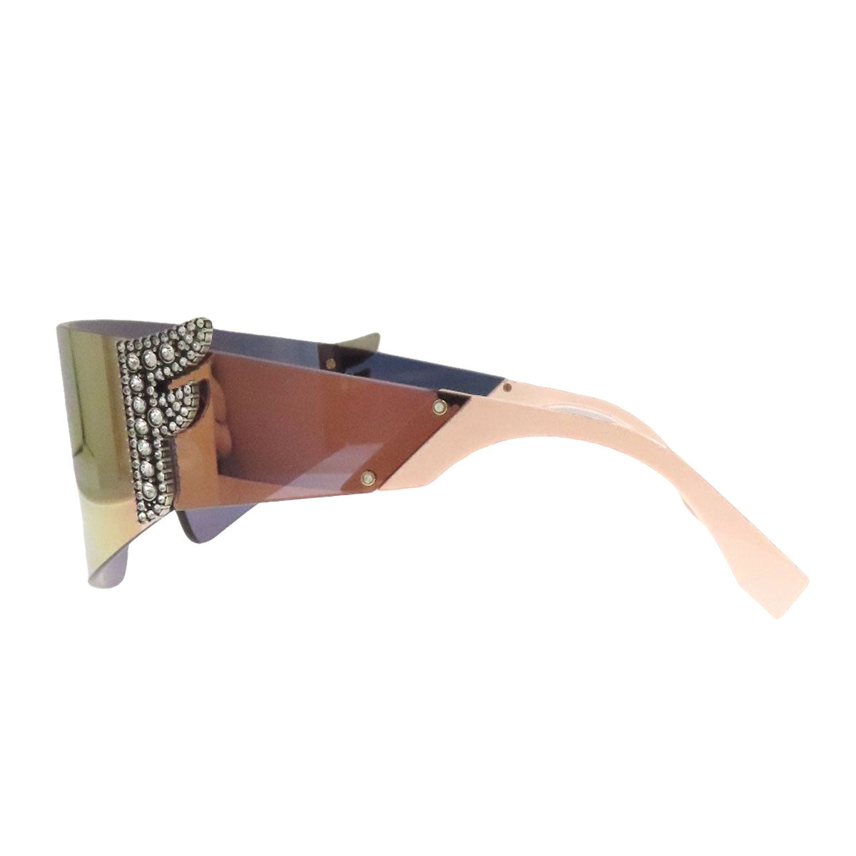 FENDI FF logo rhinestone sunglasses Plastic Ladies [Used]