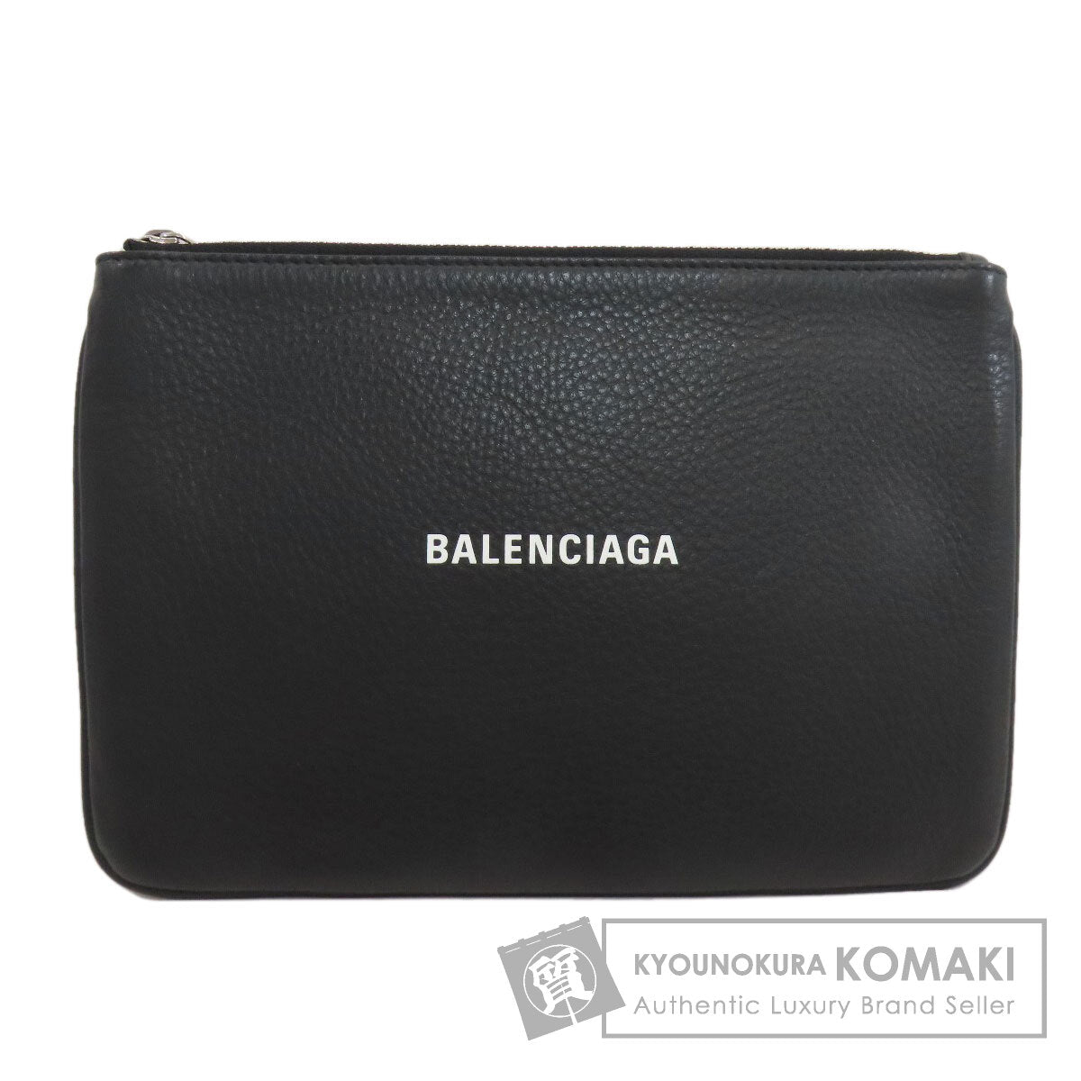 BALENCIAGA 551992 logo Accessory pouch Leather Ladies [Used]