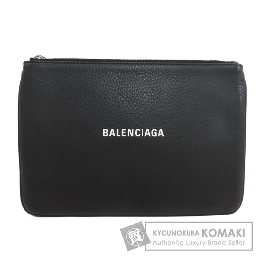 BALENCIAGA 551992 logo Accessory pouch Leather Ladies [Used]