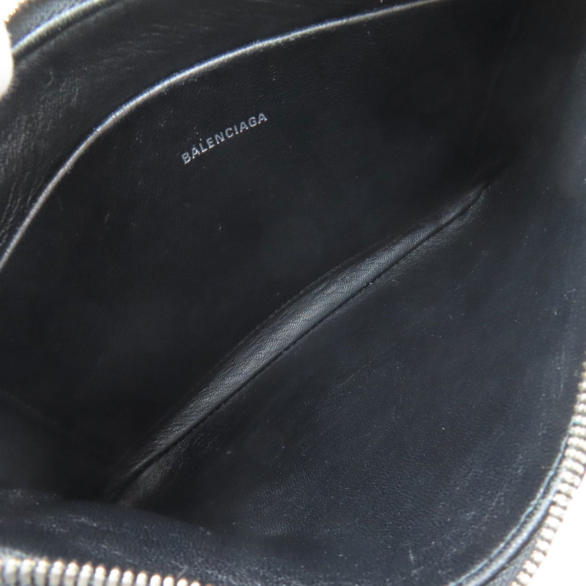 BALENCIAGA 551992 logo Accessory pouch Leather Ladies [Used]
