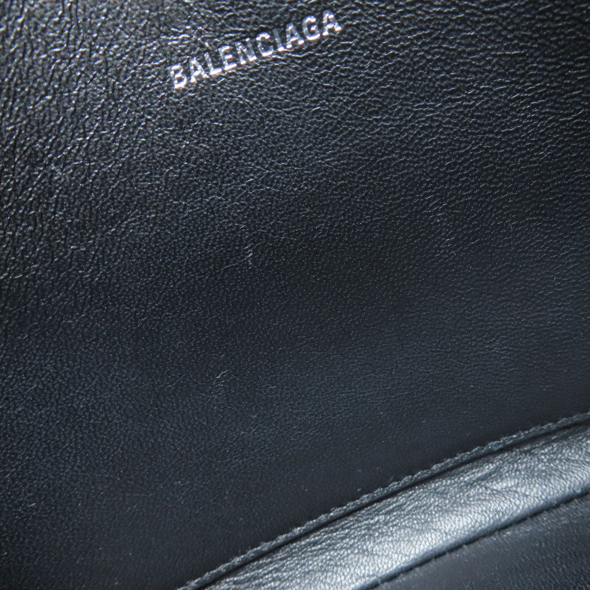 BALENCIAGA 551992 logo Accessory pouch Leather Ladies [Used]