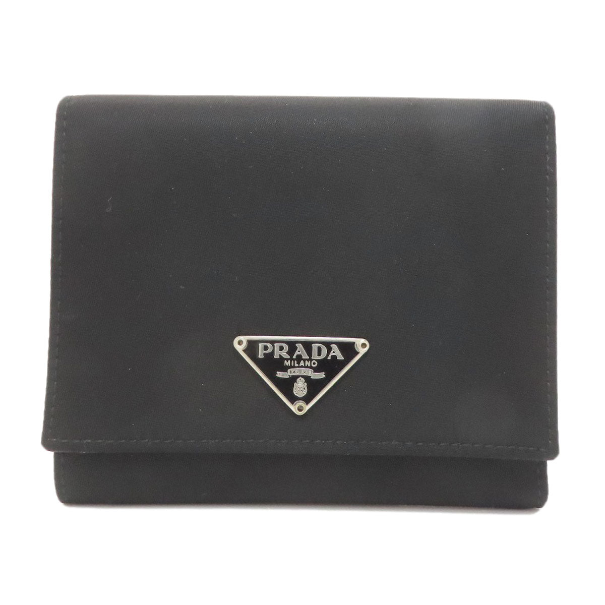 PRADA Logo Hardware Tri-fold Wallet Bifold Wallet with Coin Pocket Nylon Ladies [Used]