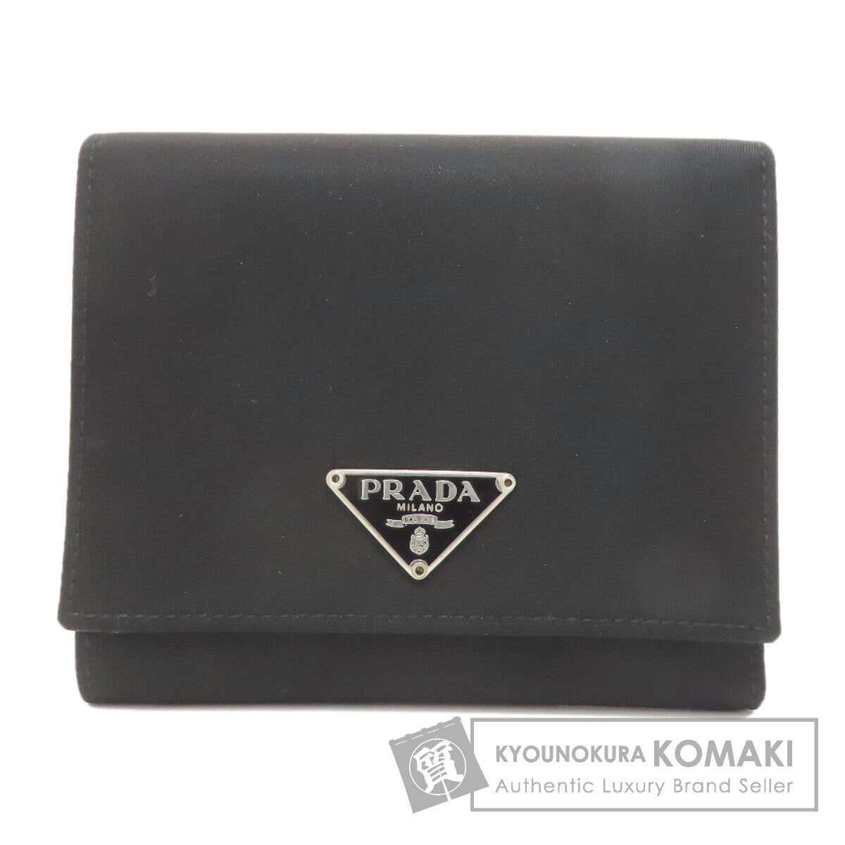 PRADA Logo Hardware Tri-fold Wallet Bifold Wallet with Coin Pocket Nylon Ladies [Used]
