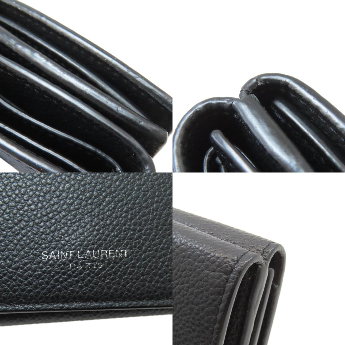SAINT LAURENT Tri-fold wallet Bifold Wallet with Coin Pocket Leather Ladies [Used]
